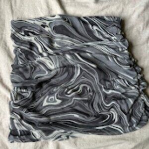 Garage black and white patterned mini skirt